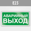 Знак E23 «Указатель аварийного выхода» (металл, 300х150 мм)